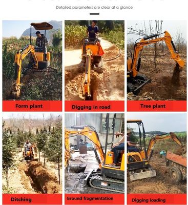 Casting Iron Steel Mini Excavator Machine 1600mm Digging Depth